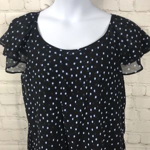 dressbarn Tops - ๐ DressBarn Black Polka Dot Chiffon Tiered Top dressbarn Tops - ๐ DressBarn Black Polka Dot Chiffon Tiered Top